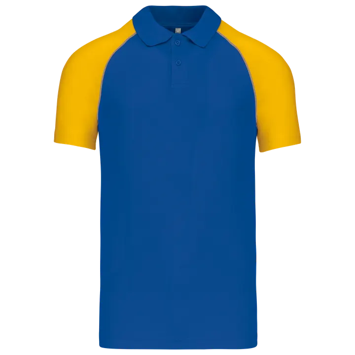 Baseball > Kurzarm Poloshirt Royal Blue / Yellow