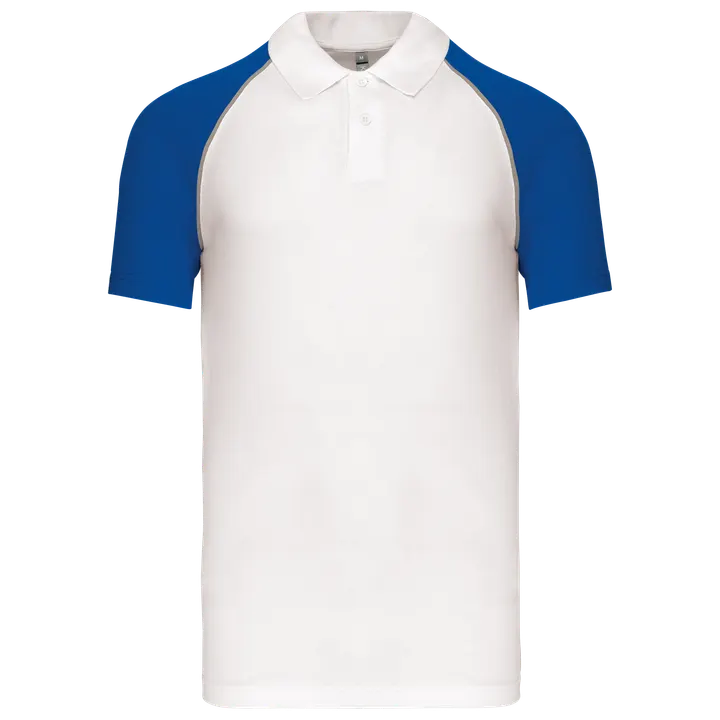 Baseball > Kurzarm Poloshirt White / Royal Blue