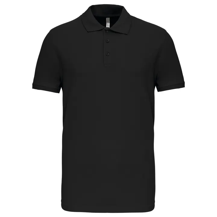 Polo piqué manches courtes homme Black