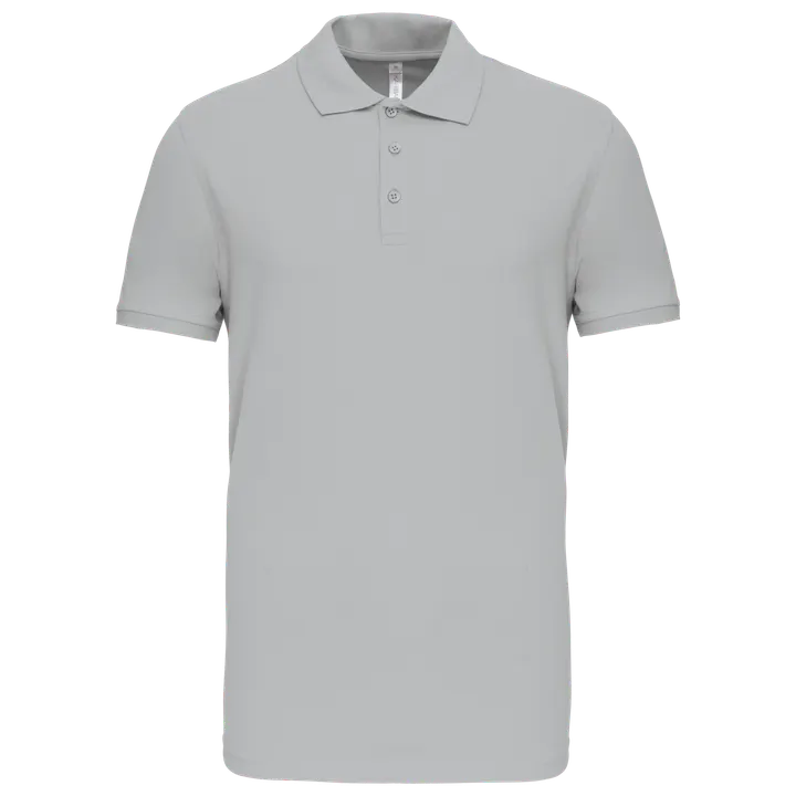 Polo piqué manches courtes homme Snow Grey