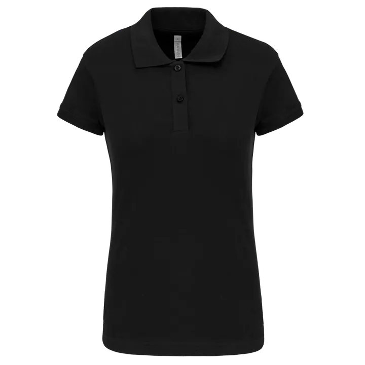 Kurzarm-Polohemd für Damen. Aus Baumwollpiqué Black