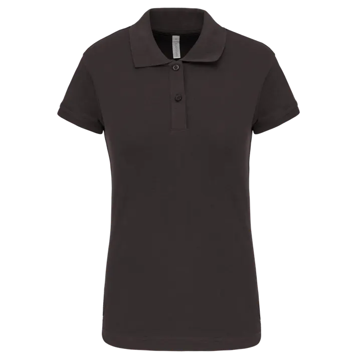 Kurzarm-Polohemd für Damen. Aus Baumwollpiqué Dark Grey