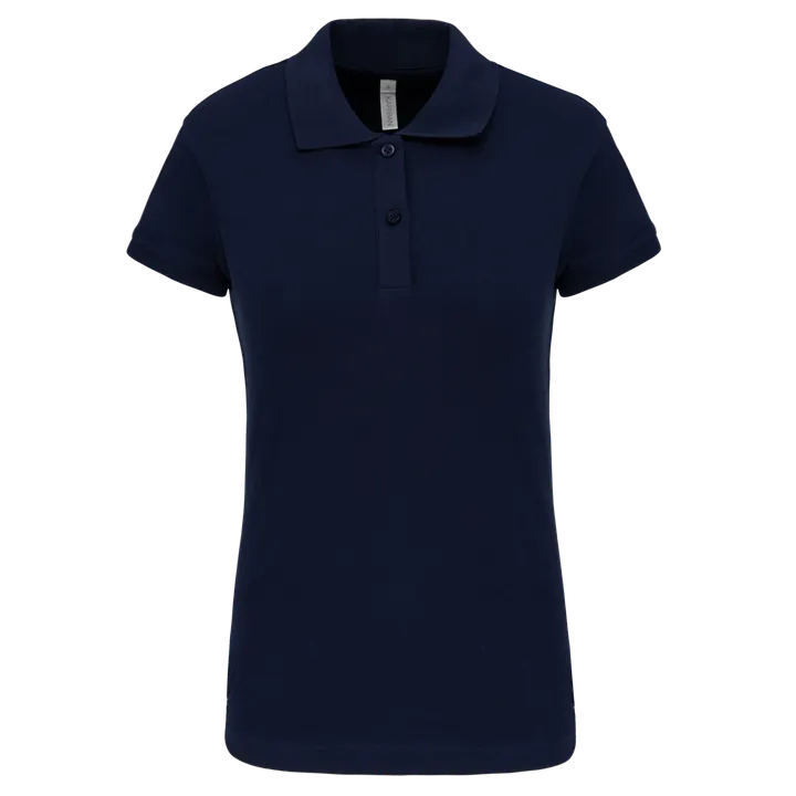 Kurzarm-Polohemd für Damen. Aus Baumwollpiqué Navy