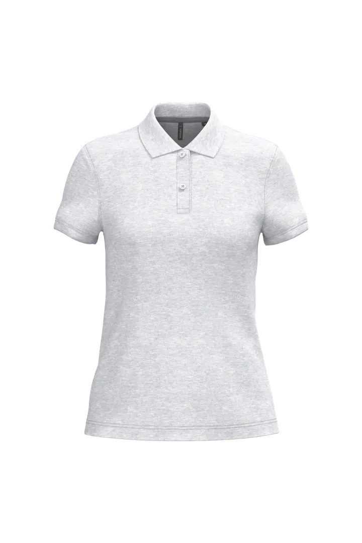 Damen Poloshirt aus Baumwollpiqué Ash Heather