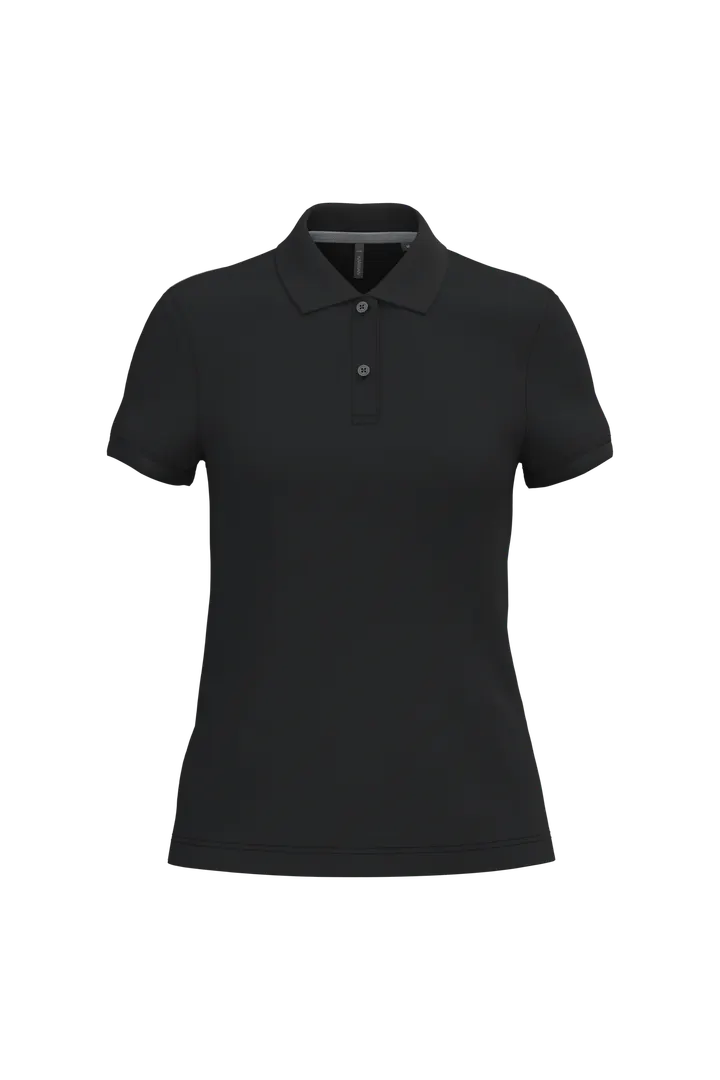Damen Poloshirt aus Baumwollpiqué Black