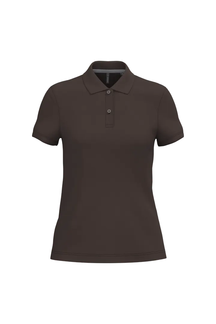 Damen Poloshirt aus Baumwollpiqué Chocolate