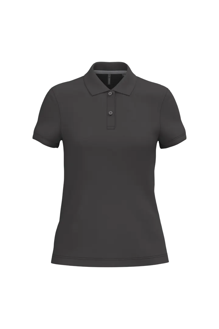 Damen Poloshirt aus Baumwollpiqué Dark Grey