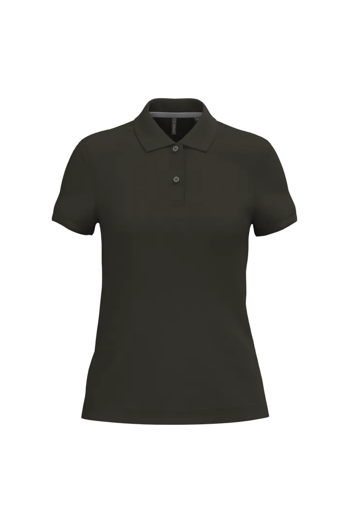Damen Poloshirt aus Baumwollpiqué Dark Khaki