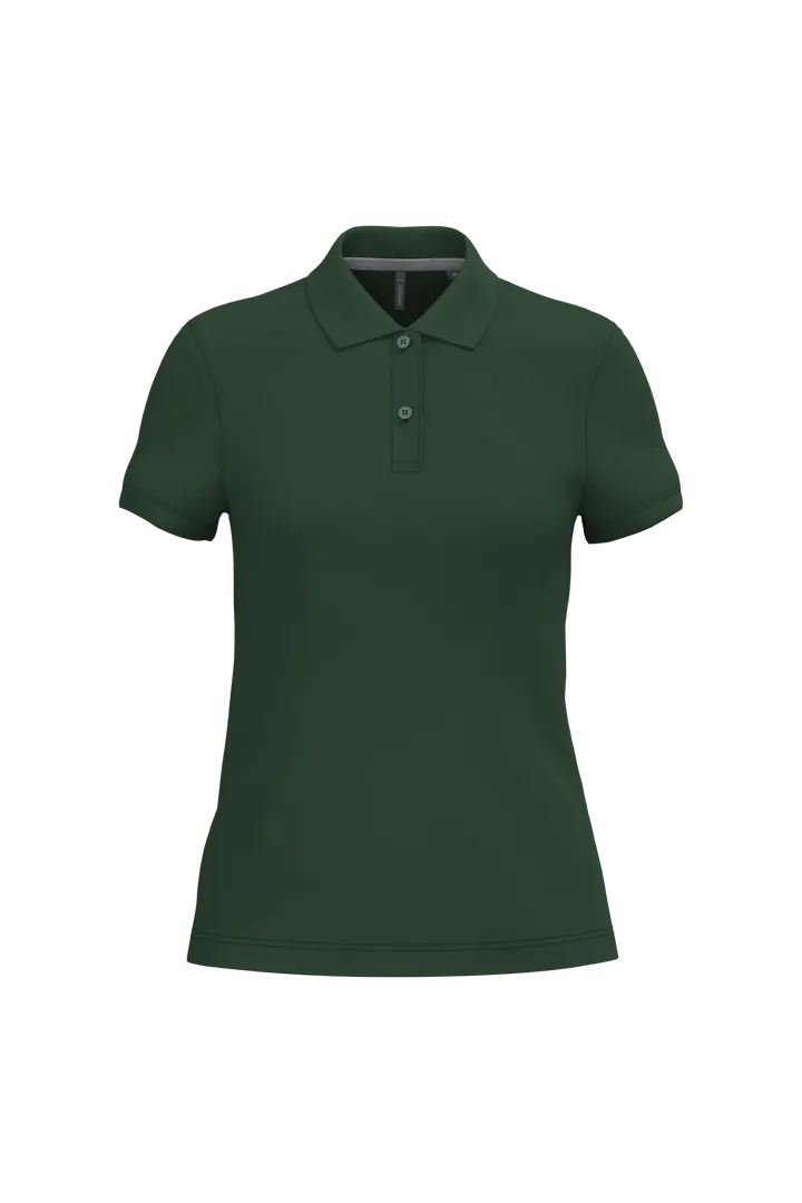 Damen Poloshirt aus Baumwollpiqué Forest Green