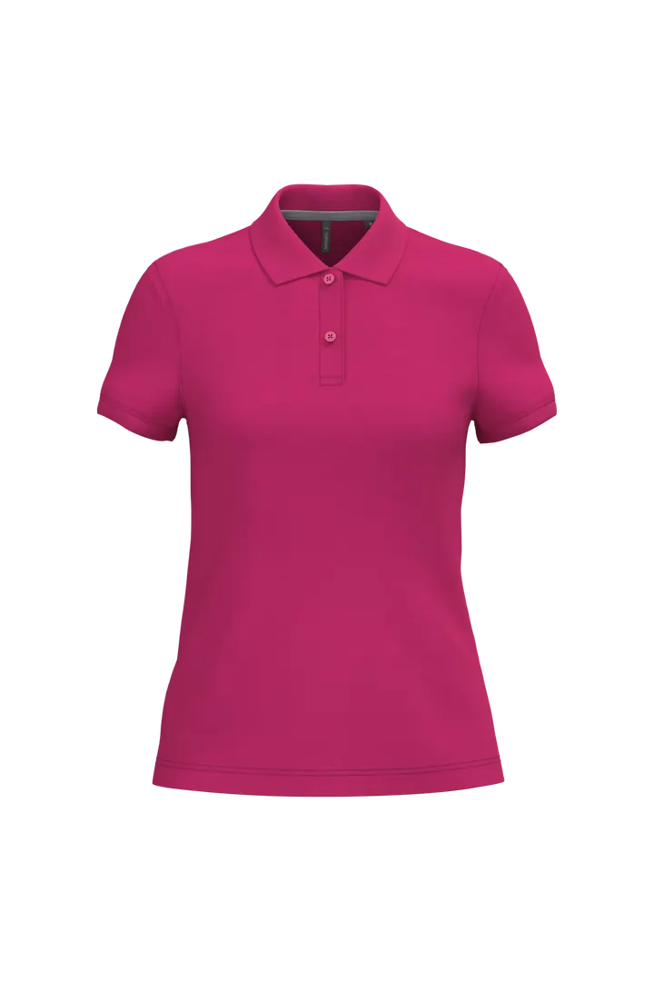 Damen Poloshirt aus Baumwollpiqué Fuchsia