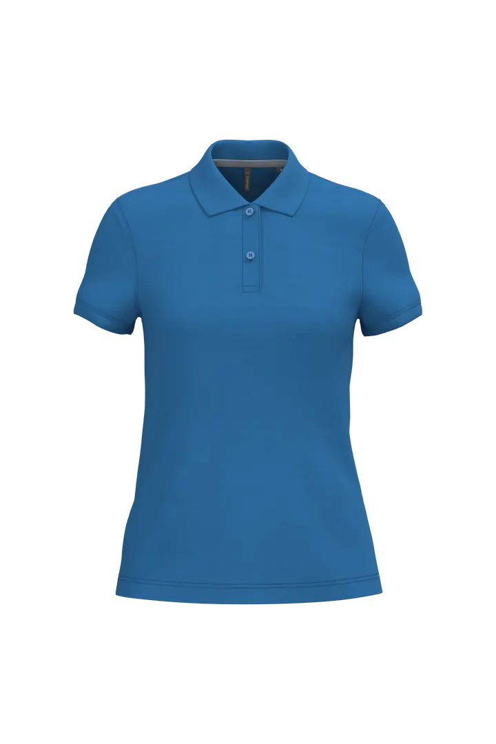 Damen Poloshirt aus Baumwollpiqué Light Royal Blue