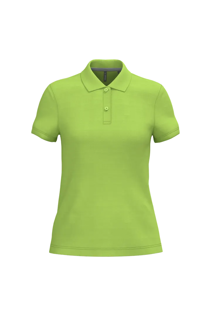 Damen Poloshirt aus Baumwollpiqué Lime