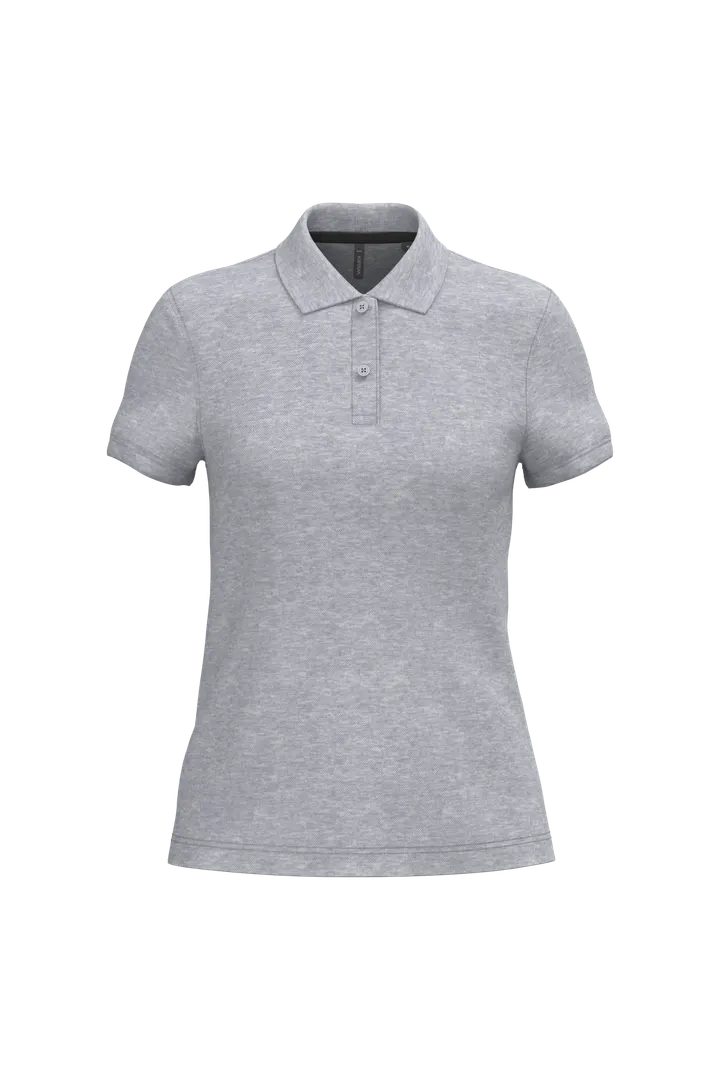 Damen Poloshirt aus Baumwollpiqué Oxford Grey
