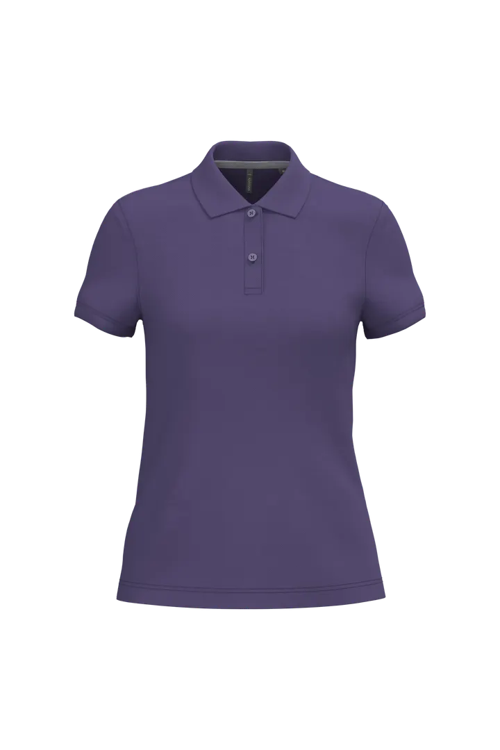 Damen Poloshirt aus Baumwollpiqué Purple