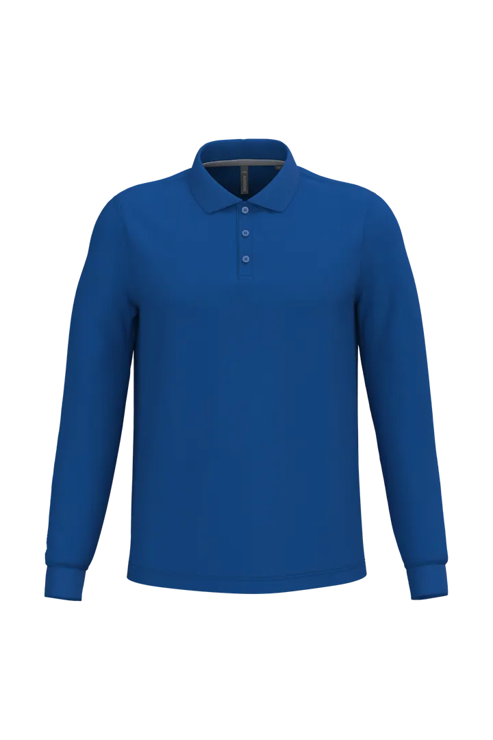 Herren Langarm Poloshirt Royal Blue