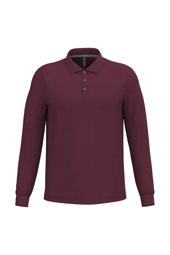 Herren Langarm Poloshirt Wine