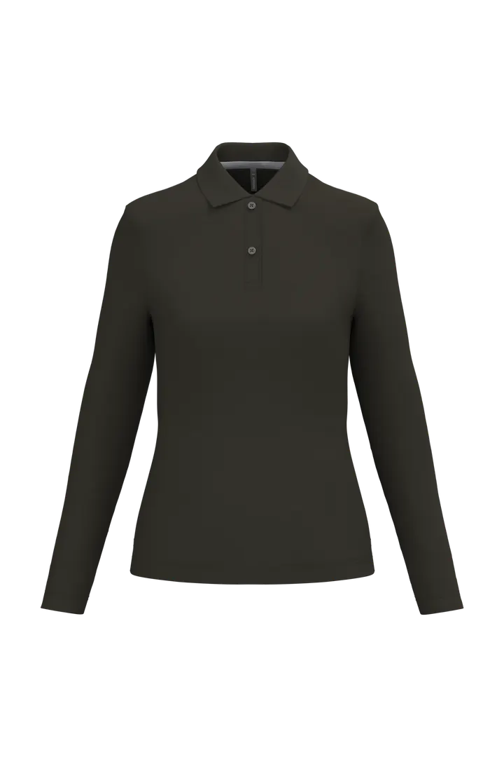 Polo manches longues femme Dark Khaki