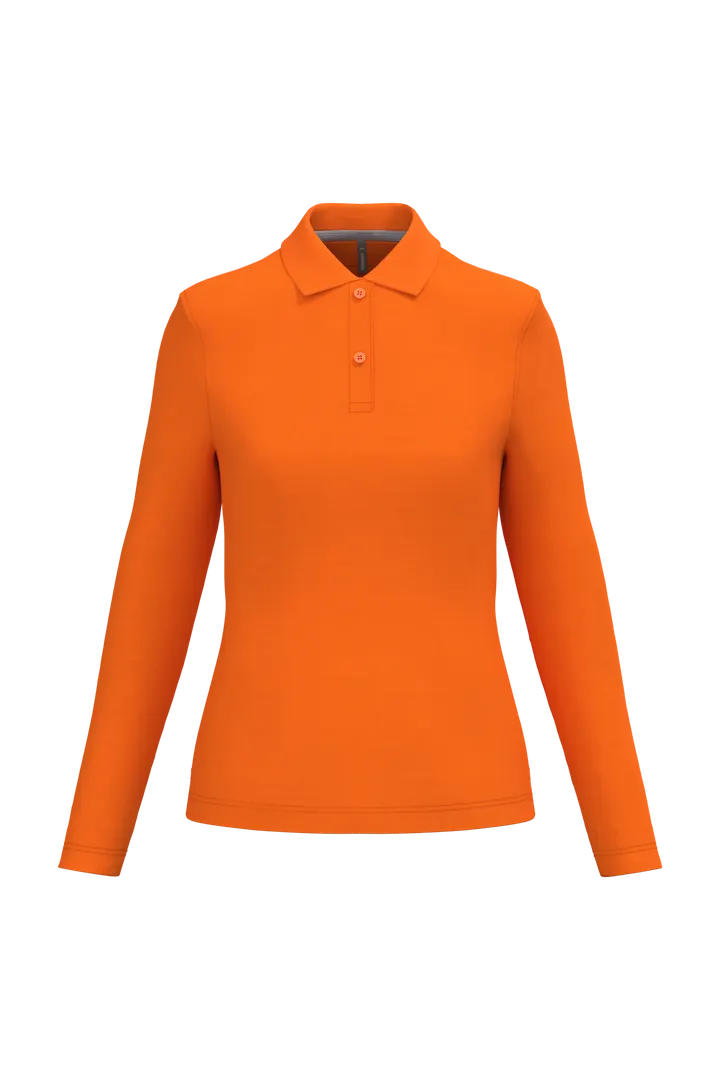 Polo manches longues femme Orange
