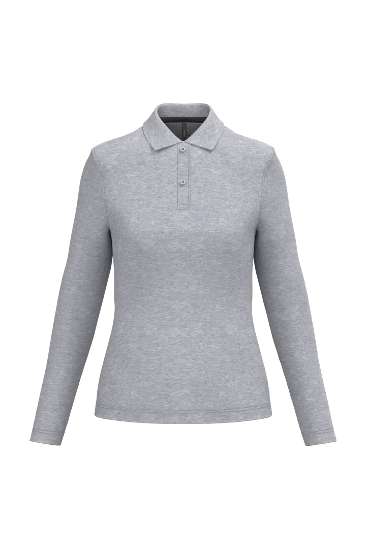 Polo manches longues femme Oxford Grey