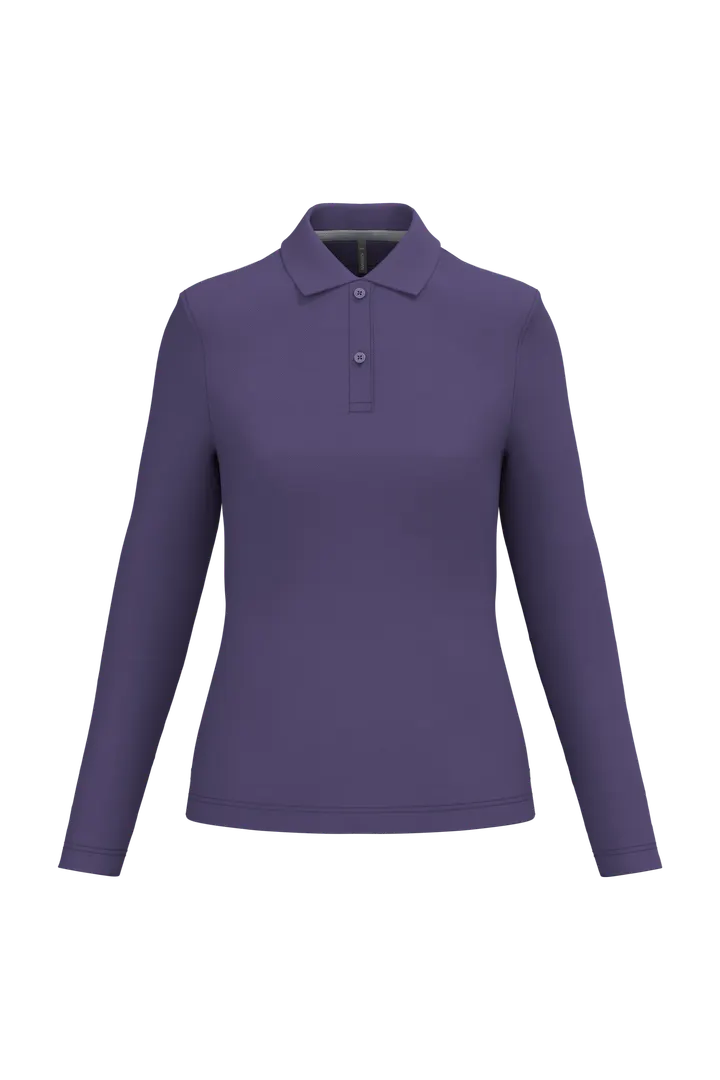 Polo manches longues femme Purple