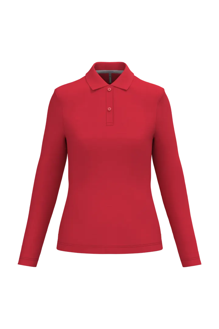 Polo manches longues femme Red