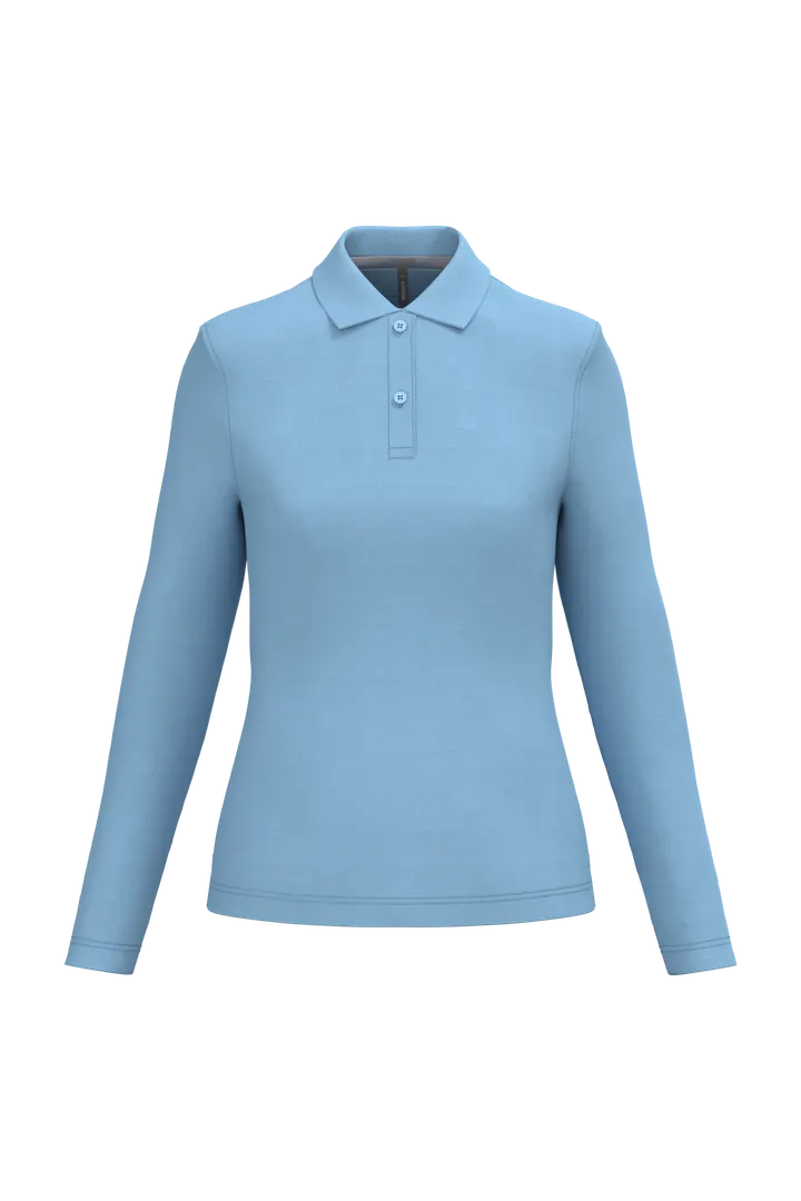 Polo manches longues femme Sky Blue