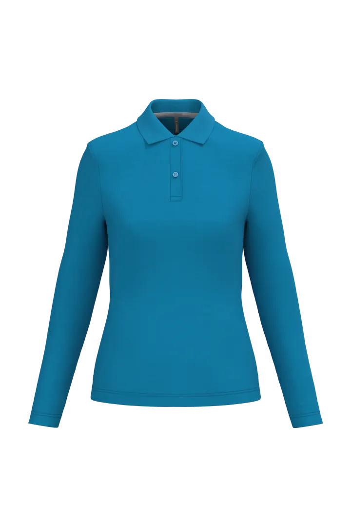 Polo manches longues femme Tropical Blue