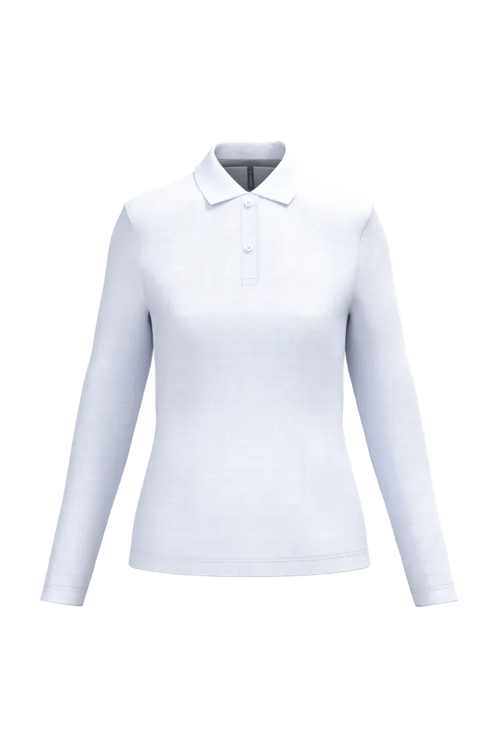 Polo manches longues femme White