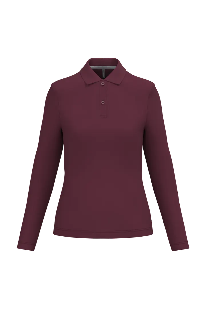 Polo manches longues femme Wine
