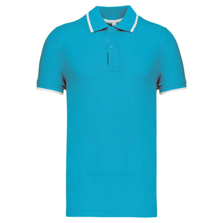 Polo manches courtes homme Light Turquoise / White / Navy