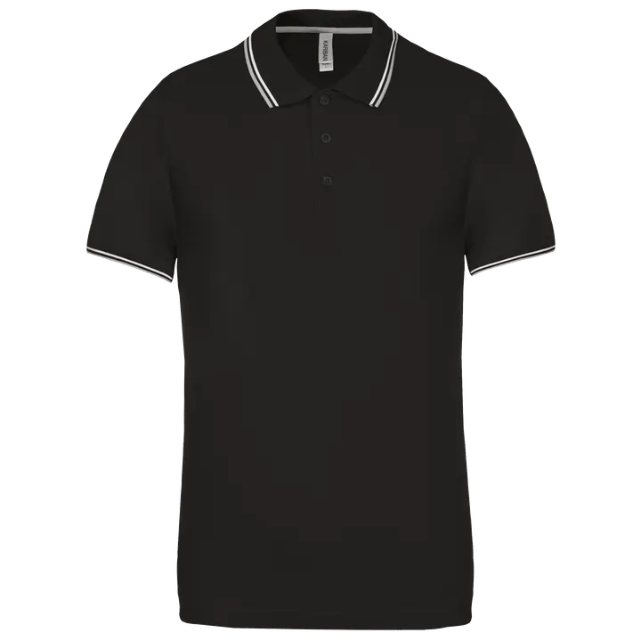 Polo maille piquée manches courtes homme Black / Light Grey / White