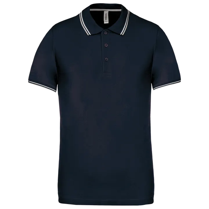 Polo maille piquée manches courtes homme Navy / Light Grey / White