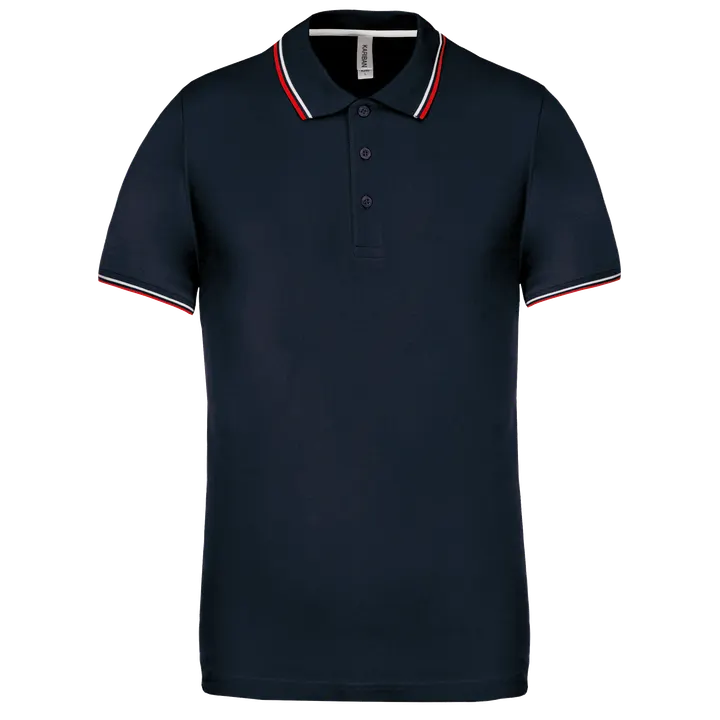 Polo maille piquée manches courtes homme Navy / Red / White