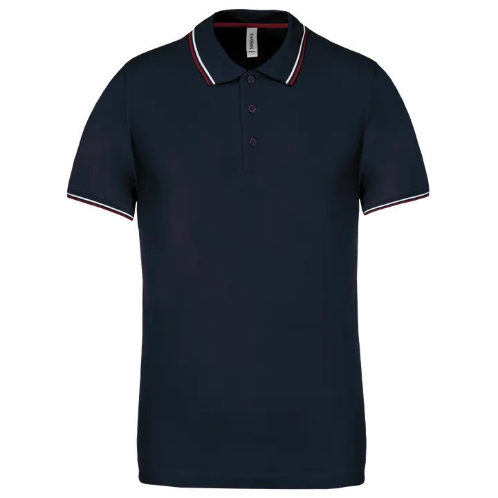 Polo maille piquée manches courtes homme Navy / Wine / White