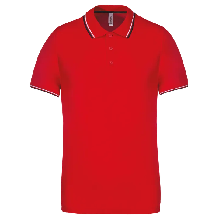Polo maille piquée manches courtes homme Red / Navy / White