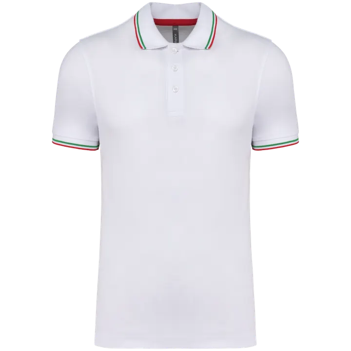 Polo maille piquée manches courtes homme White / Red / Green
