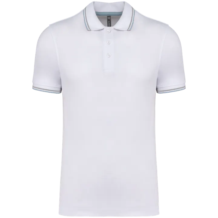 Polo maille piquée manches courtes homme White / Sky Blue / Light Grey