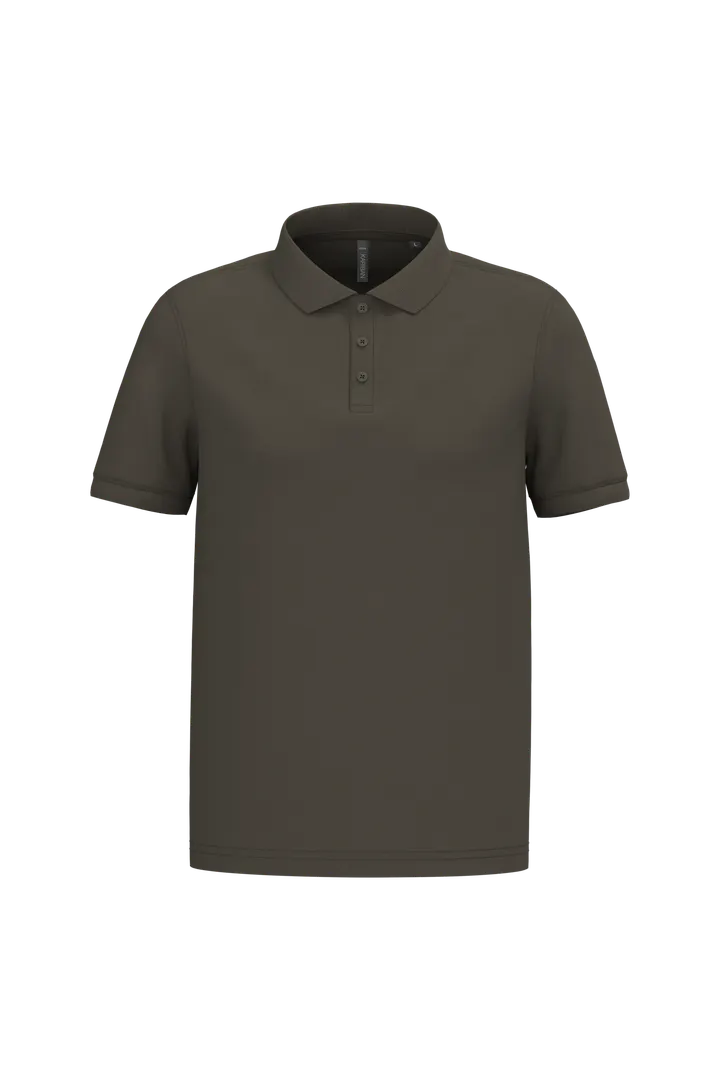 Polo piqué manches courtes homme Dark Khaki