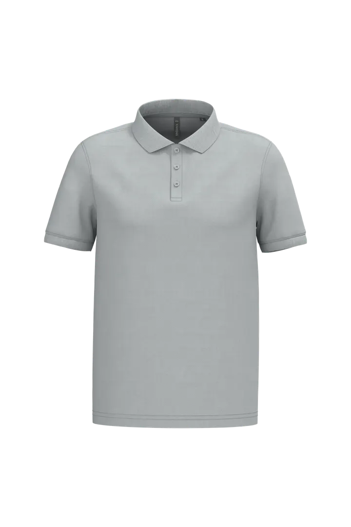 Polo piqué manches courtes homme Snow Grey