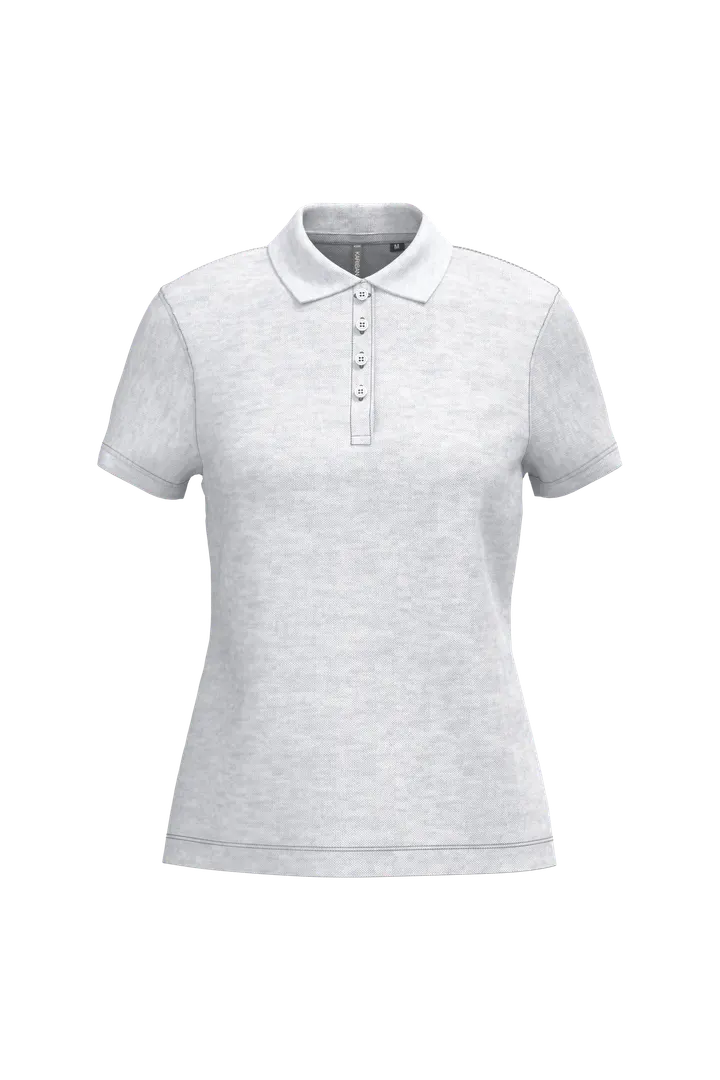 Polo piqué manches courtes femme Ash Heather