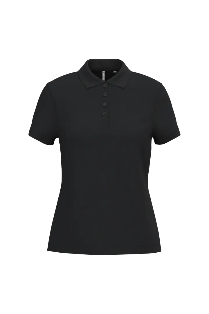 Polo piqué manches courtes femme Black