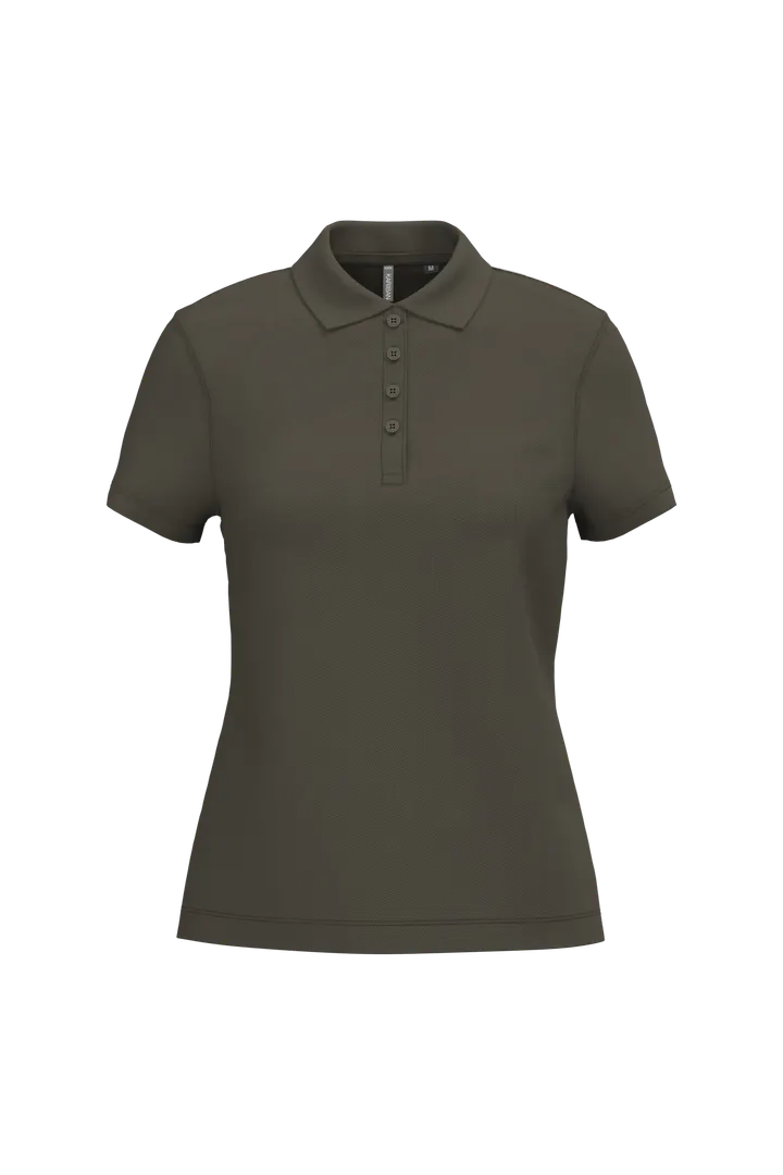 Polo piqué manches courtes femme Dark Khaki