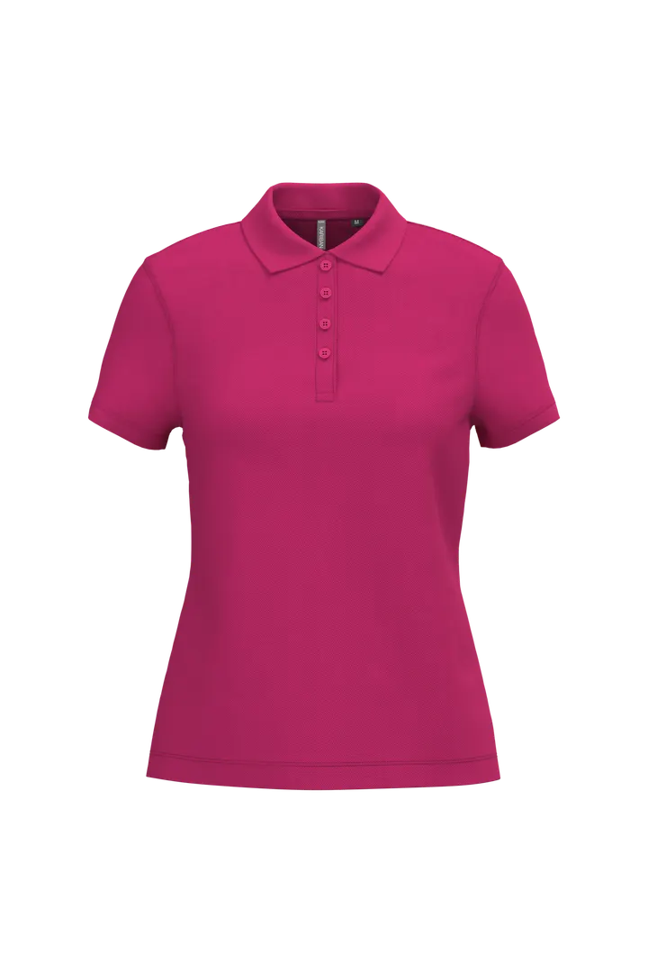Polo piqué manches courtes femme Fuchsia