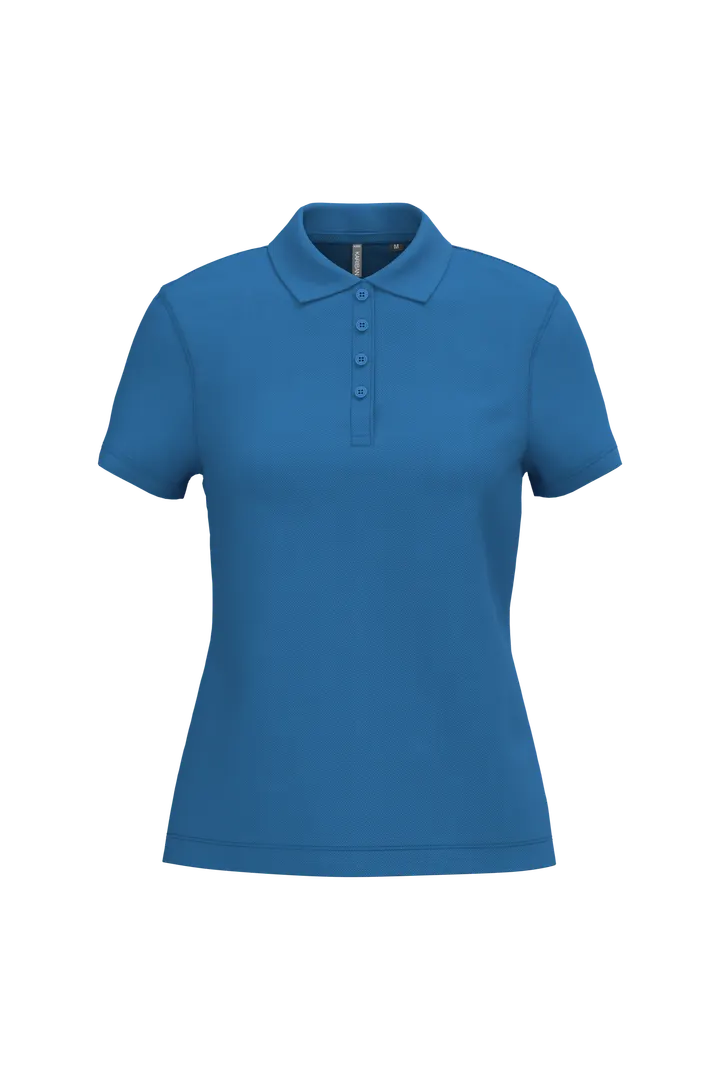 Polo piqué manches courtes femme Light Royal Blue