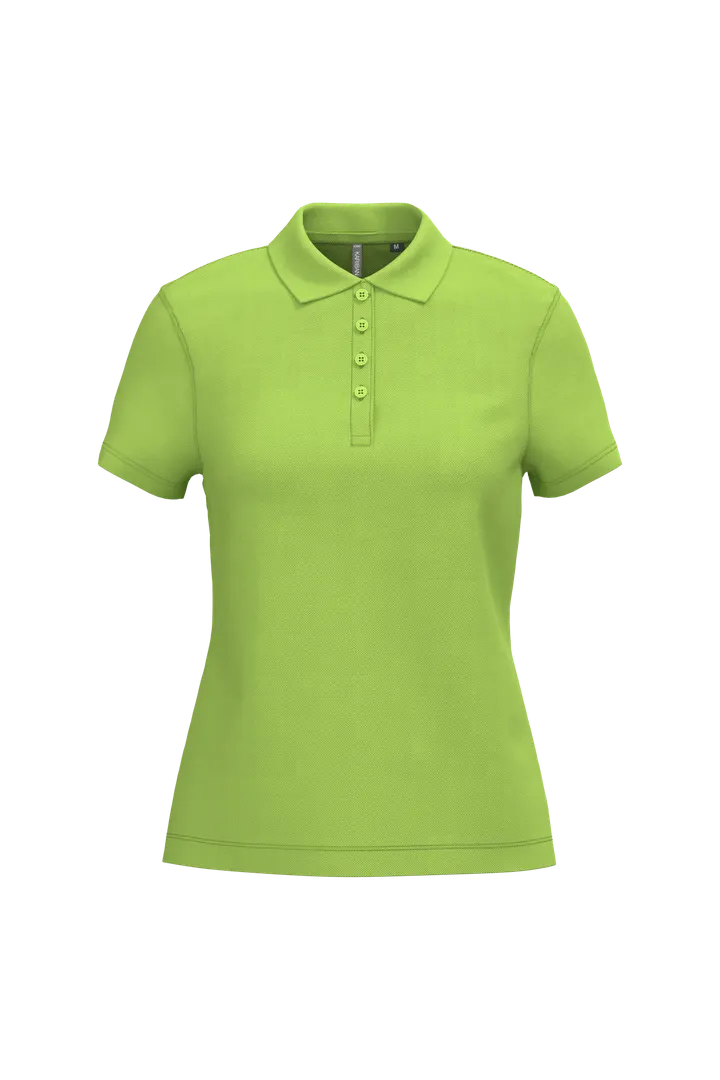 Polo piqué manches courtes femme Lime