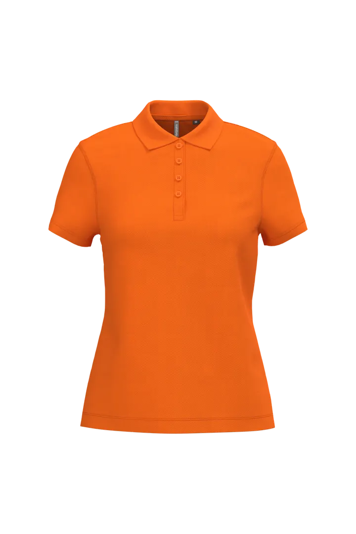 Polo piqué manches courtes femme Orange