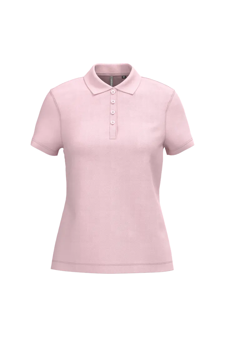 Polo piqué manches courtes femme Pale Pink