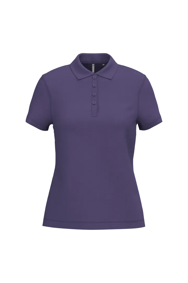 Polo piqué manches courtes femme Purple