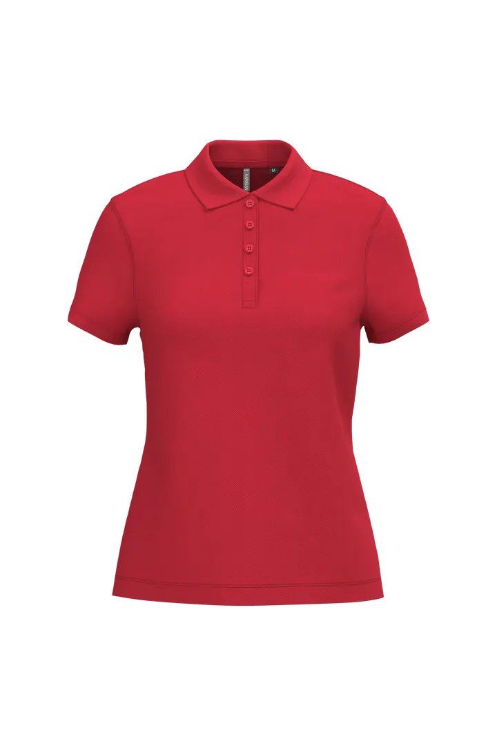 Polo piqué manches courtes femme Red