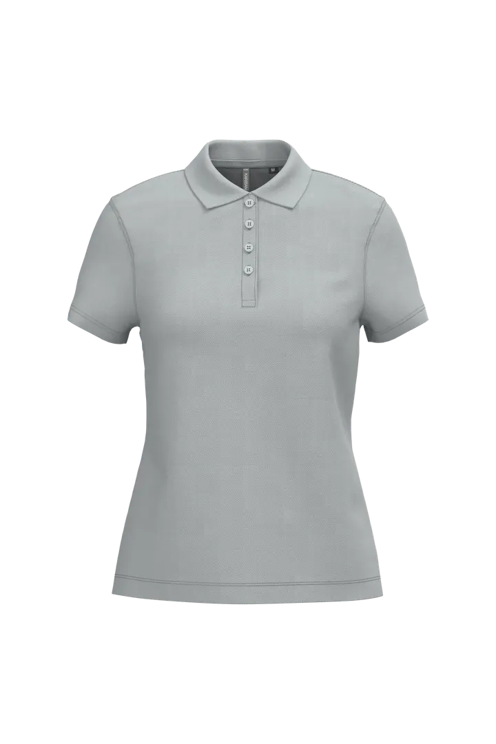 Polo piqué manches courtes femme Snow Grey